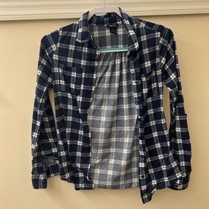 Blue and white plaid long sleeve tee by Rue21